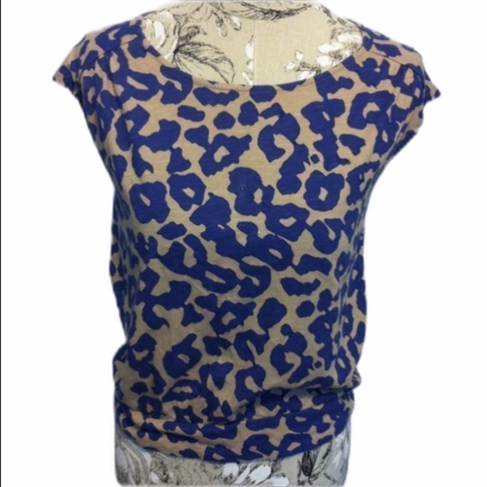 *loft Blue/Tan Top S P